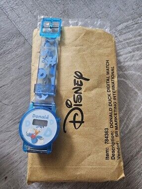 Vintage Disney Donald Duck Light Blue Kids Digital Watch
